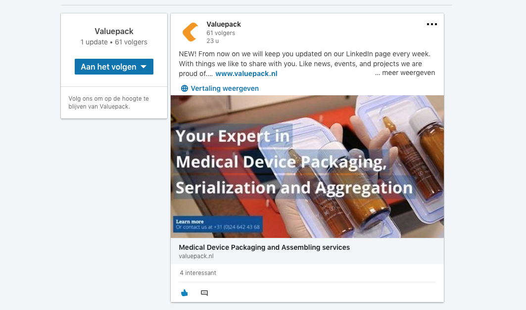 LinkedIn strategie voor Valuepack