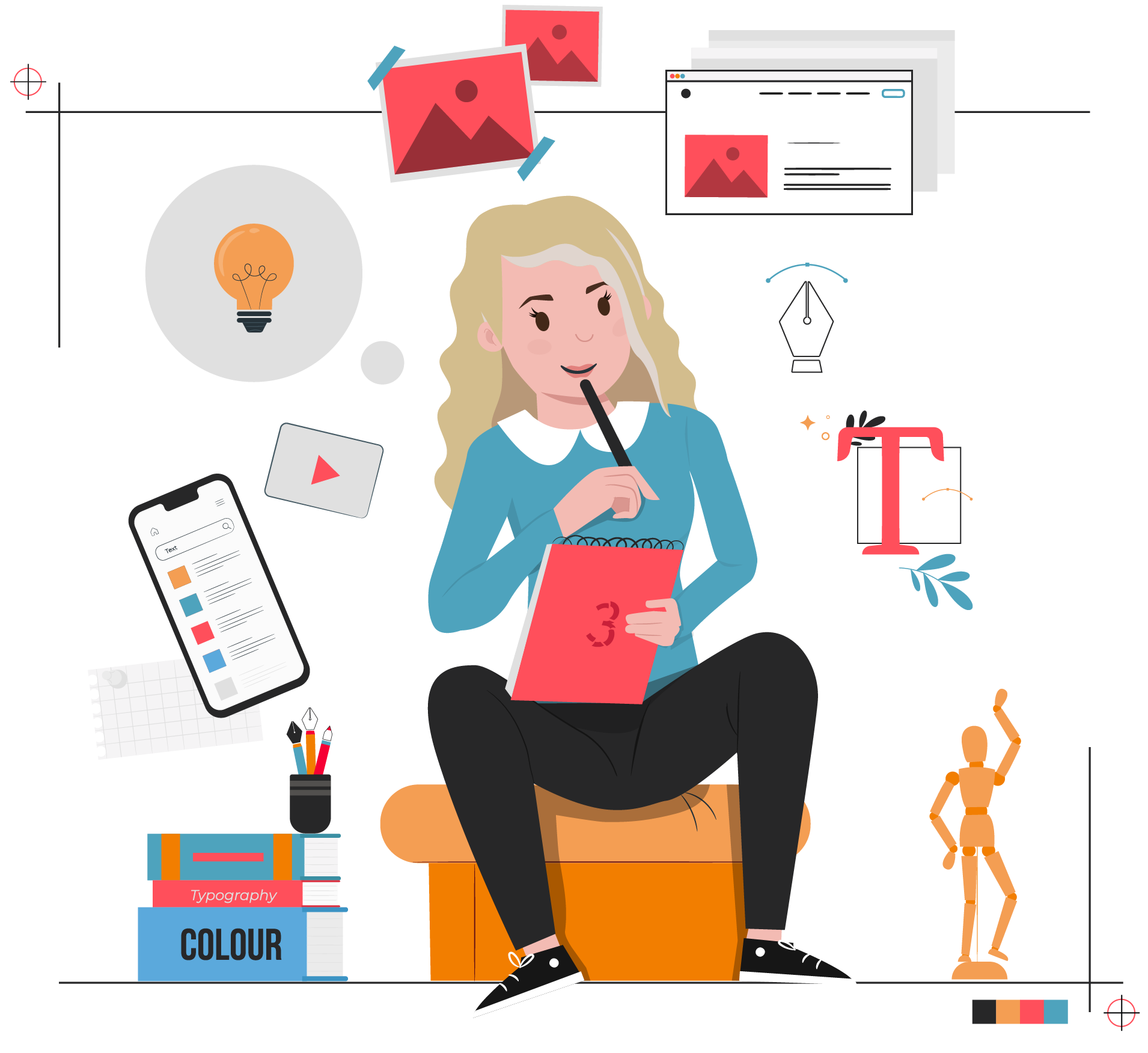 vormgeving concept online marketing jessica illustraties 06
